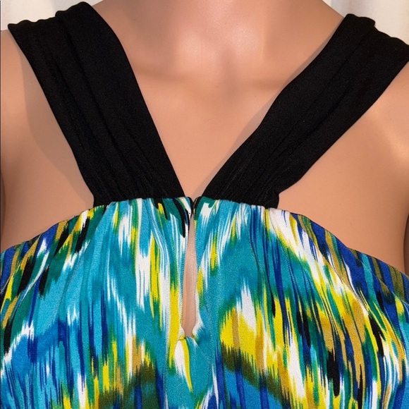 Enfocus Studio Size 14 Blue/Black Patterned Maxi Dress - Picture 3 of 5